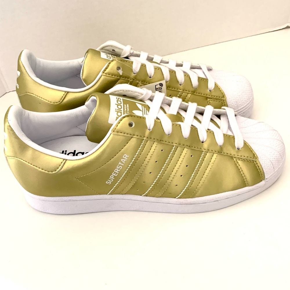 Adidas Superstar Metallic Gold FY1154 leather tre - Picture 5 of 12